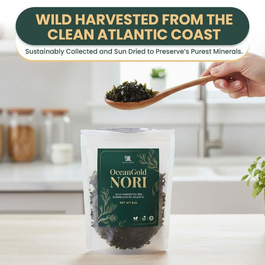 Nori Dried Seaweed Flakes (4 oz) | Vegan Certified Wild North Atlantic Nori Laver