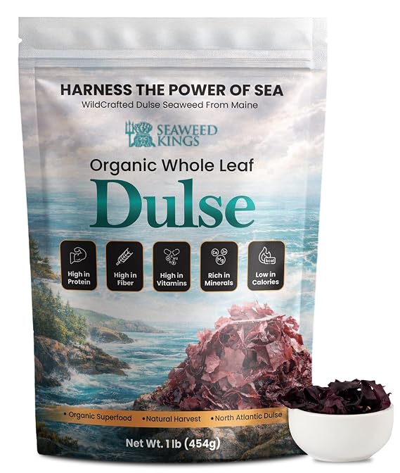 Atlantic Dulse Whole Leaf – 100% Organic Wildcrafted Dulse Leaf | Sourced from Maine (Bulk Options Available)