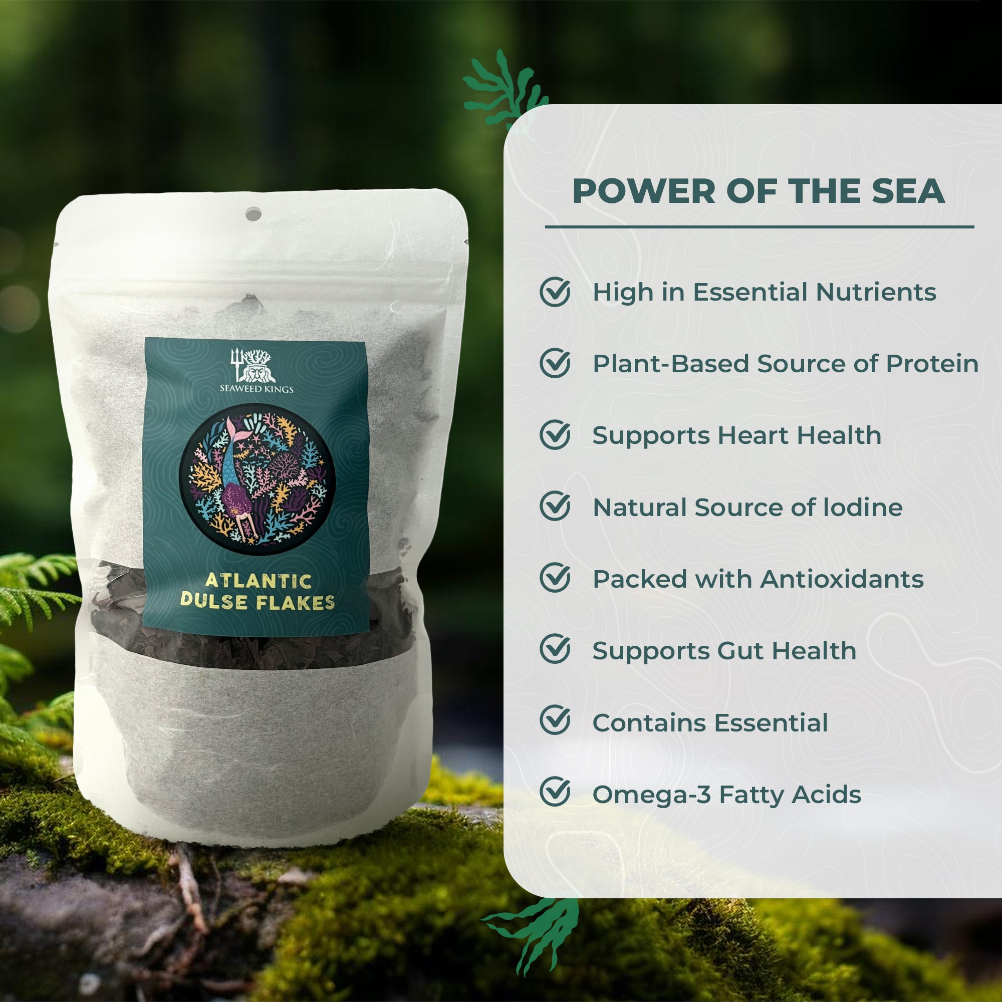 Atlantic Dulse Flakes – 100% Organic Dulse Seaweed Flakes | Wildcrafted from Maine