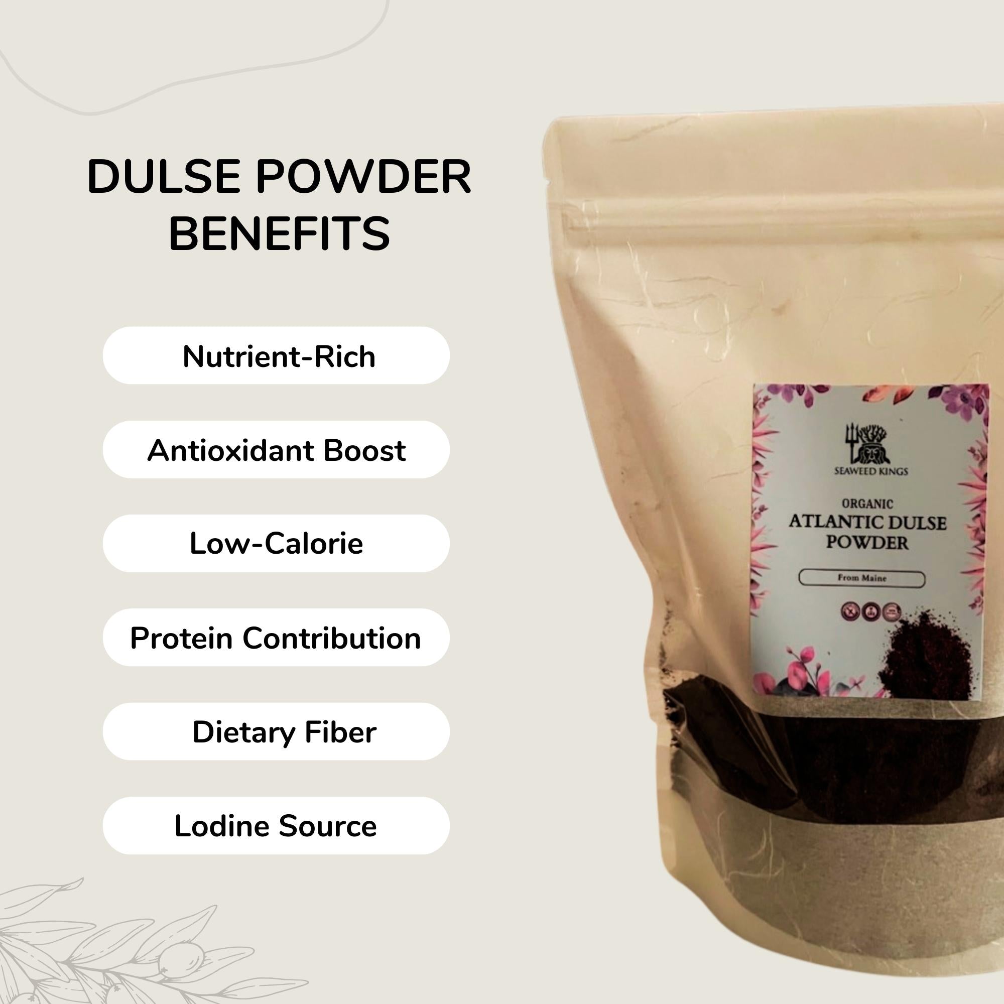 Atlantic Dulse Powder – 100% Pure Organic Dulse Powder | Wildcrafted Dulse Seaweed Powder from Maine