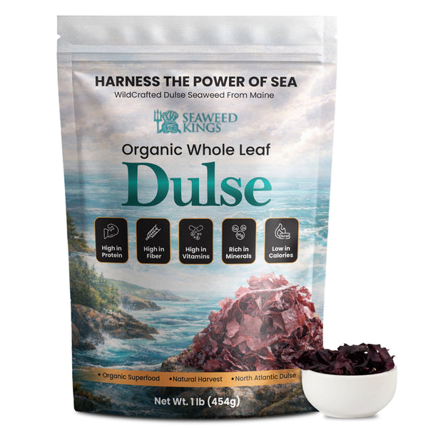 Atlantic Dulse Whole Leaf – 100% Organic Wildcrafted Dulse Leaf | Sourced from Maine (Bulk Options Available)