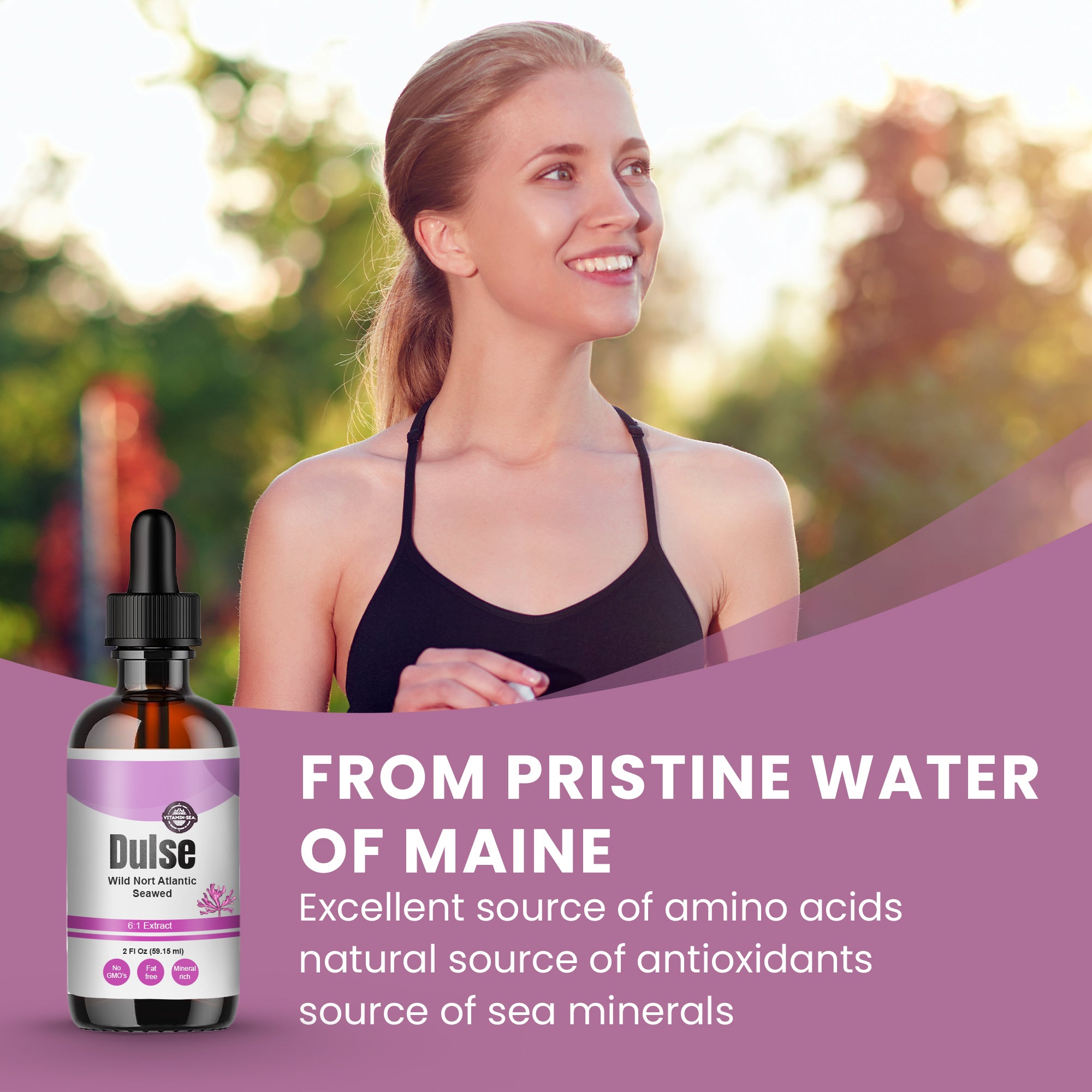 Organic Atlantic Dulse Seaweed Extract Drops | Liquid Dulse Whole Leaf Supplement – Wildcrafted Vegan Formula