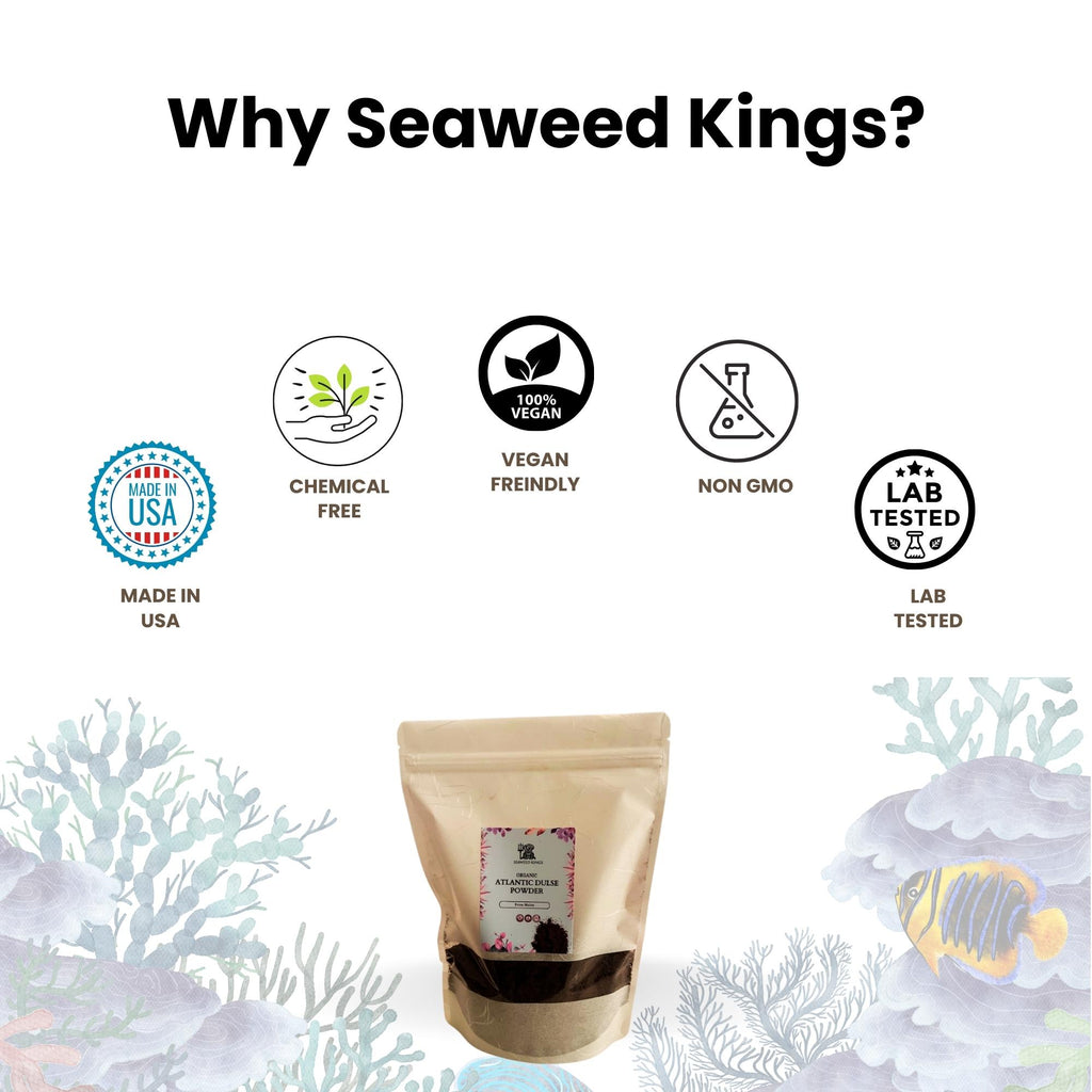 Atlantic Dulse Powder – 100% Pure Organic Dulse Powder | Wildcrafted Dulse Seaweed Powder from Maine