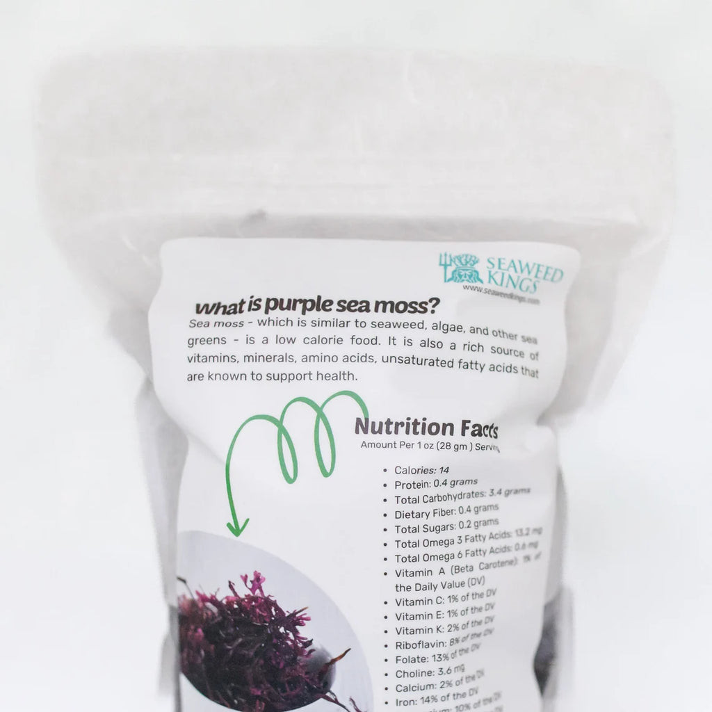 Wildcrafted Purple Sea Moss – 100% Organic Purple Sea Moss | Sun-Dried & Mineral Rich Raw Seaweed