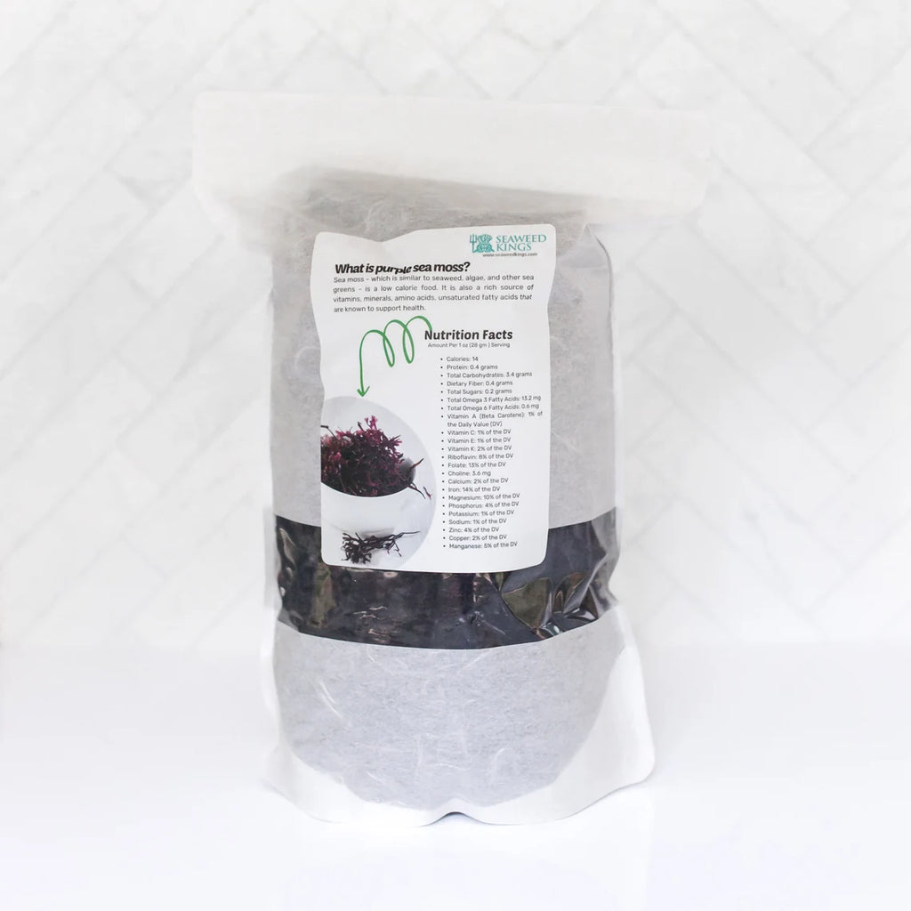 Wildcrafted Purple Sea Moss – 100% Organic Purple Sea Moss | Sun-Dried & Mineral Rich Raw Seaweed