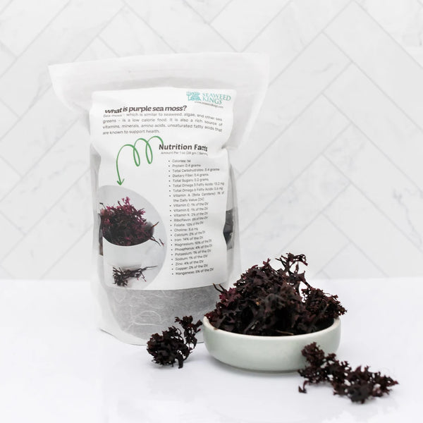 Wildcrafted Purple Sea Moss – 100% Organic Purple Sea Moss | Sun-Dried & Mineral Rich Raw Seaweed