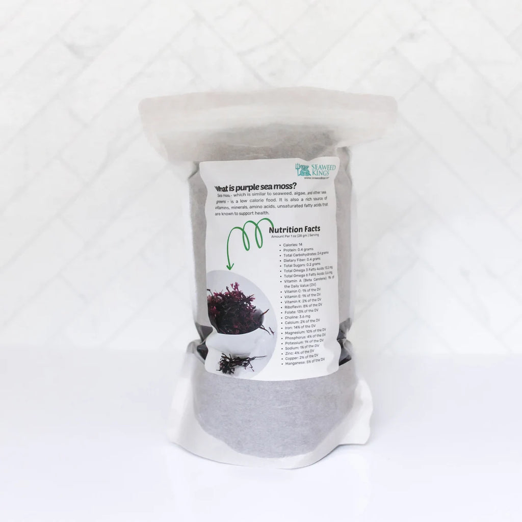 Wildcrafted Purple Sea Moss – 100% Organic Purple Sea Moss | Sun-Dried & Mineral Rich Raw Seaweed